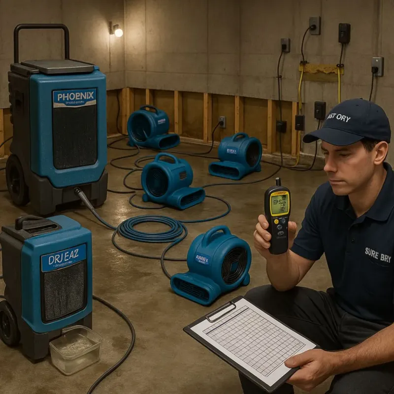 Structural Drying and Dehumidification process in Rantoul, IL